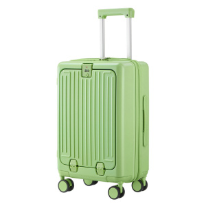 多功能一键前开口行李箱20寸登机箱拉杆箱24寸万向轮pc旅行箱