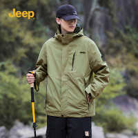 Jeep吉普户外三合一冲锋夹克男士登山服情侣抓绒两件套外套女款SZ