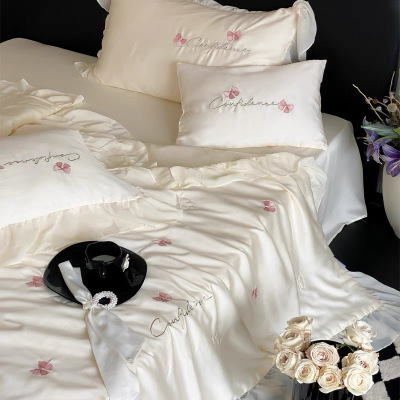 20%桑蚕丝100支莱赛尔天丝夏被四件套丝滑冰丝夏凉被空调被可水洗