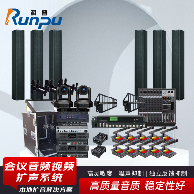 润普Runpu 会议音频视频扩声系统 本地扩音解决方案视像追踪有线手拉手音频套装RP-YXKSD980