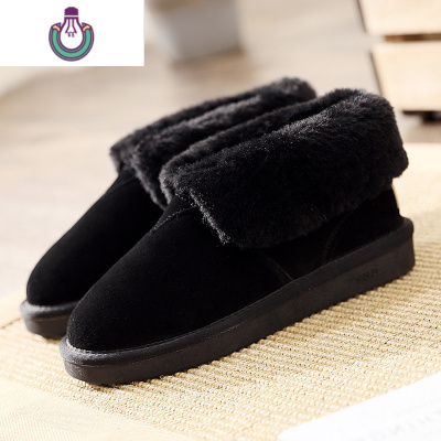 FISHBASKET2020年新款冬季两穿皮靴妈妈保暖棉鞋女冬加绒加厚皮东北雪地靴靴子