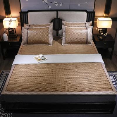 家柏饰(CORATED)双面凉席藤席三件套夏季1.8m床1.5米可折叠席子冬夏两用冰丝席