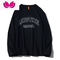 七斓美式长袖T恤男女秋季ins潮牌字母印花日系复古宽松圆领打底衫