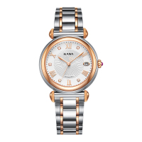 依波表(EBOHR) 卡纳系列女士自动机械表知性优雅单历防水腕表送女友女神节送老婆典雅间金80120223