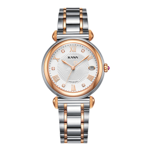 依波表(EBOHR) 卡纳系列女士自动机械表知性优雅单历防水腕表送女友女神节送老婆典雅间金80120223 轻奢典雅间金80120223