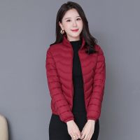 迪鲁奥(DILUAO)40岁50岁妈妈穿的棉服女短款2021年新款冬季时尚立领小冬装外套潮