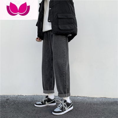 七斓2022新款牛仔裤子男潮牌宽松直筒裤ins港风潮流学生复古阔腿裤潮