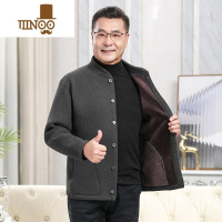 YANXU中老年保暖毛衣男爸爸冬装外套爷爷加绒加厚款棉衣老年人冬季棉袄