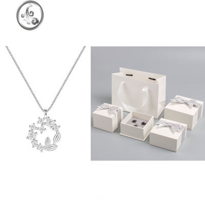 JiMi幸运花环项链轻奢小众银银2023新款女夏锁骨链七夕礼物送女友