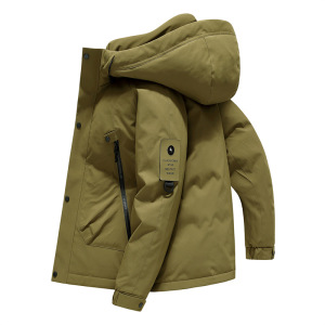 男女同款户外情侣款宽松羽绒服连帽冲锋衣秋冬新款工作服羽绒外套