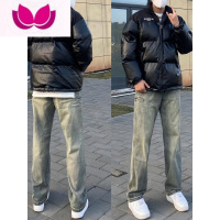 七斓美式高街设计感黄泥牛仔裤男复古水洗直筒裤vibe休闲长裤子ins潮