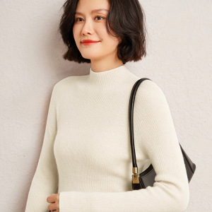 年秋冬新款一线成衣羊绒毛衣女半高领羊毛衫时尚洋气内搭