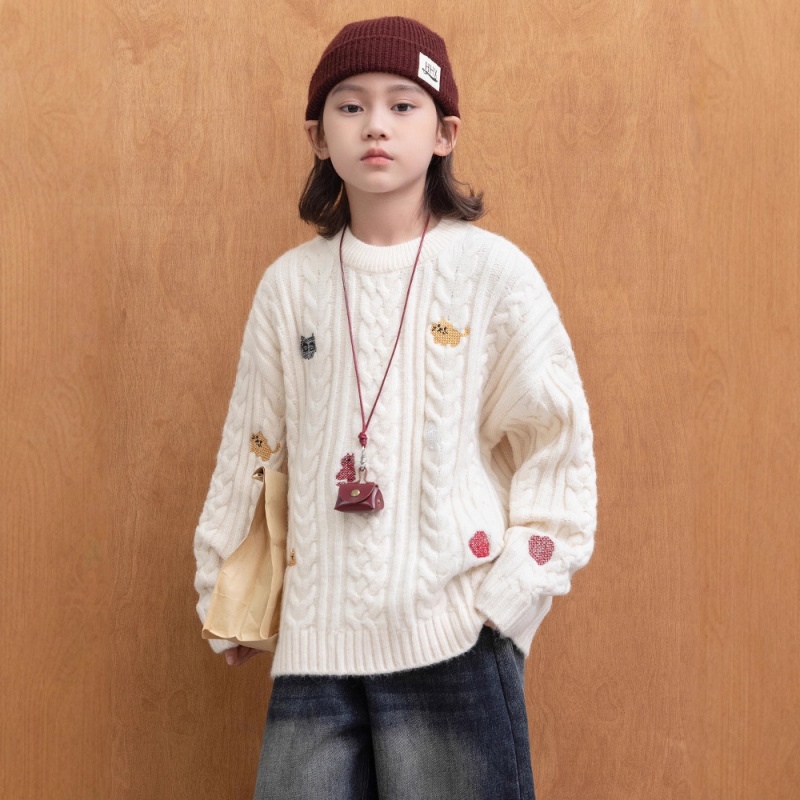 男童毛衣冬季加厚新款大童冬装内搭上衣保暖儿童秋冬打底衫潮