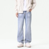 高品质水洗牛仔裤潮牌2026美式新款高街长裤直筒复古休闲宽松裤子