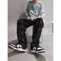 休闲裤美式潮牌粉色工装裤男西海岸灯芯绒裤子情侣运动裤