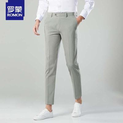 罗蒙（ROMON）男裤休闲裤2021春夏新款商务休闲青年直筒标准男裤_1