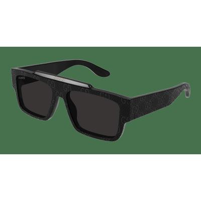 古驰(GUCCI)男士黑框灰 lens生物尼龙防 UV 太阳镜潮牌休闲百搭框