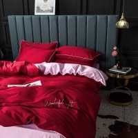 美帮汇简约60s长绒棉高支高密四件套 床上用品 双人欧式 全棉被单床笠款