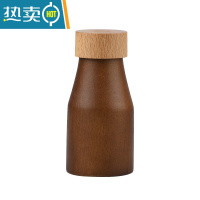 敬平木制牙签盒餐厅高端酒店家用牙签筒实木创意日式饭店定制logo 酒瓶形-浅色盖+榉木修色-大号