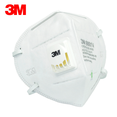 3M口罩 9001V耳戴式/9002V头戴防尘 防风沙防雾霾PM2.5男女KN90带呼吸阀 骑行防护