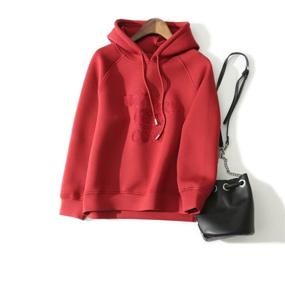 广赫“牛”年设计卡通图减龄亲肤柔软太空棉卫衣女装秋长袖上衣连帽衫卫衣