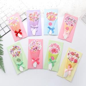 家柏饰(CORATED)教师节创意花束造型贺卡开学儿童生日祝福感谢邀请函留言小卡片纸