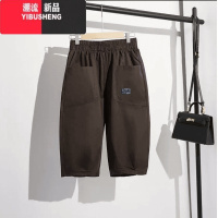 YIBUSHENG贴标舒适阔腿新款季休闲裤女纯色气质宽松百搭2024年七分裤薄款