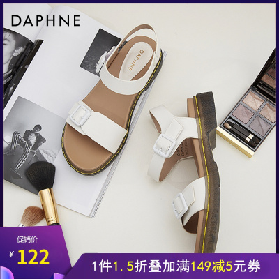 达芙妮沙滩凉鞋女平底鞋2021年新款夏季百搭牛筋底舒适凉鞋