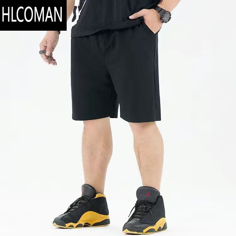 HLCOMAN特大码弹力短裤男宽松舒适胖子阔腿外穿运动五分中裤薄款休闲裤子