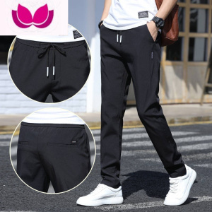 七斓冰丝男裤子运动休闲裤男夏季超薄款2022新款直筒宽松空调长裤秋季