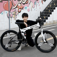 折叠自行车山地成年人男女变速减震碟刹越野单车青少年学生脚踏车