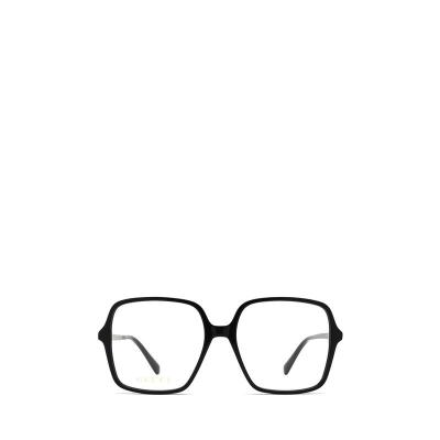 古驰(GUCCI)醋酸酯材质徽标大框平光太阳镜女款时尚百搭配件随机 黑色