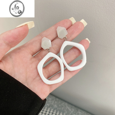 JiMis925网红安娜同款几何显脸瘦耳环韩国ins气质简约不规则气质耳夹