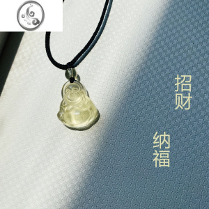 JiMi如意笑佛 黄水晶弥勒佛男女项链情侣吊坠锁骨链纳福礼物 如意笑佛--黄水晶弥勒佛