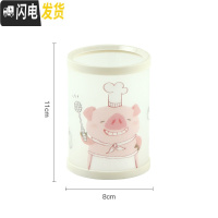 三维工匠笔筒创意时尚多功能可爱女小学生桌面收纳盒办公用品韩版个性ins摆件简约小清新大容量儿童笔桶 哼哼猪-C款