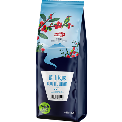 铭氏(Ming's) 蓝山风味咖啡豆500g 精选阿拉比卡 中度烘焙口感均衡纯黑咖啡