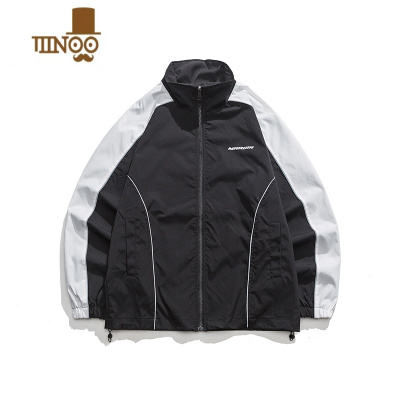 YANXU@ 美式拼接立领冲锋衣外套男秋季潮牌宽松男生休闲夹克