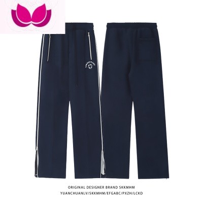 七斓PXZH 设计感拉链运动裤男女美式复古休闲长裤直筒卫裤子ins