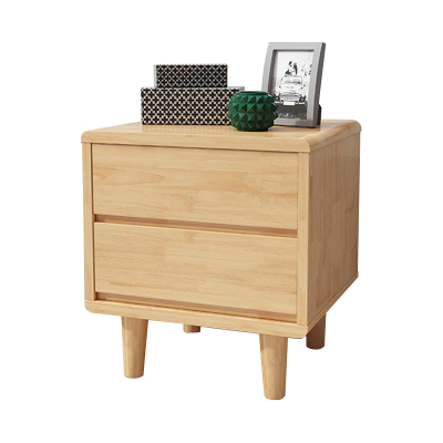 中豫鑫泽 ZYXZ4030704实木床头柜简约床边柜子收纳柜储物柜 直脚双抽款