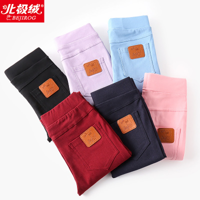 2018春装女童打底裤加绒春秋外穿儿童装女宝宝休闲铅笔仿牛仔裤子