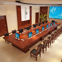 慧采云 智能会议台多功能电脑升降器多媒体会议桌定制长方形桌油漆办公桌4.8m