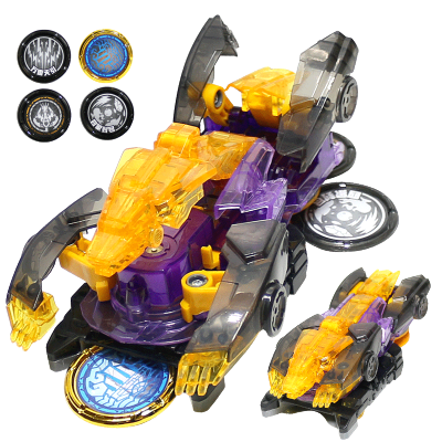 奥迪双钻爆裂飞车3男孩玩具儿童变形玩具车2暴裂合体对战套装猎天魄御星神扫荡系列猎天魄+4个通用晶片