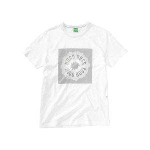 雨果博斯(HUGO BOSS)印花图案T恤男圆领短袖白色休闲运动透气