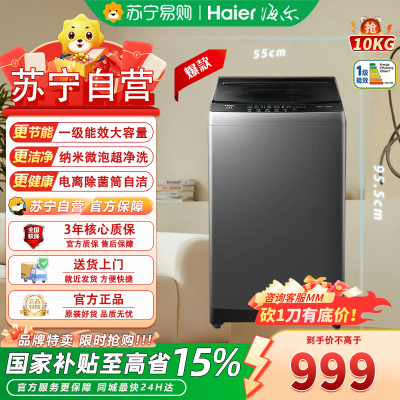 海尔(Haier)XQB100-Z10E0波轮全自动10公斤家用懒人净洗1.1洗净比 一级能效Z10E0