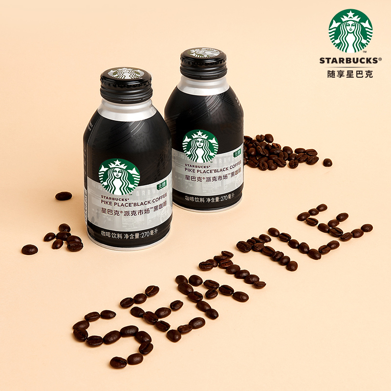 starbucks/星巴克派克市场黑咖啡咖啡饮料270ml*4入装