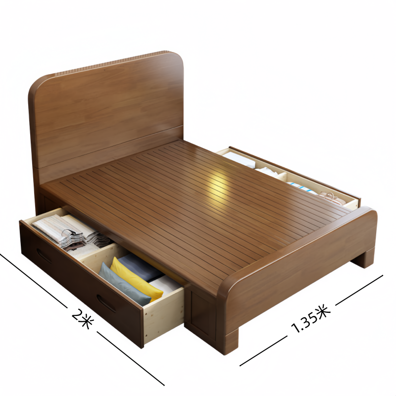 铭思沃床带抽屉1.35米张