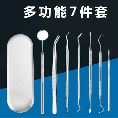 林檎牙结石去除器家用牙石牙垢清洁洗牙器牙镜牙签304不锈钢剔牙工具套装送女朋友老婆生日礼物送女朋友老婆情人节七夕生日礼物