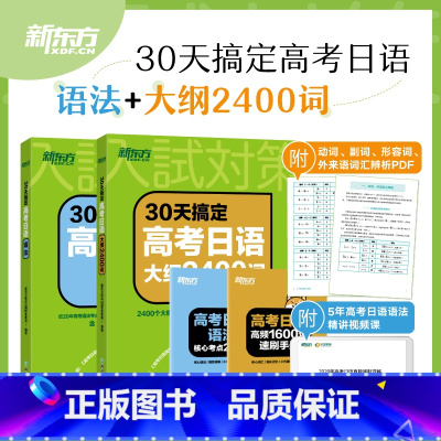 30天搞定高考日语语法+大纲2400词 日语 [正版]高考日语2024备考套装30天搞定高考日语词汇语法听力+思维导图+