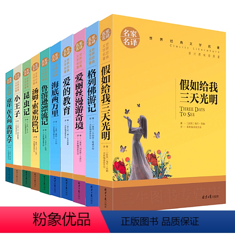 [正版]世界十大名著经典儿童文学小说书籍套装全10册/爱丽丝漫游奇境/鲁宾逊漂流记/童年/汤姆索亚历险记/格列佛游记/