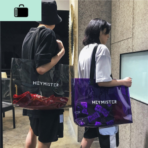 ins 托特包透明包包女单肩大容量街头潮流沙滩果冻包新款超火小包NEW LAKE女士单肩包